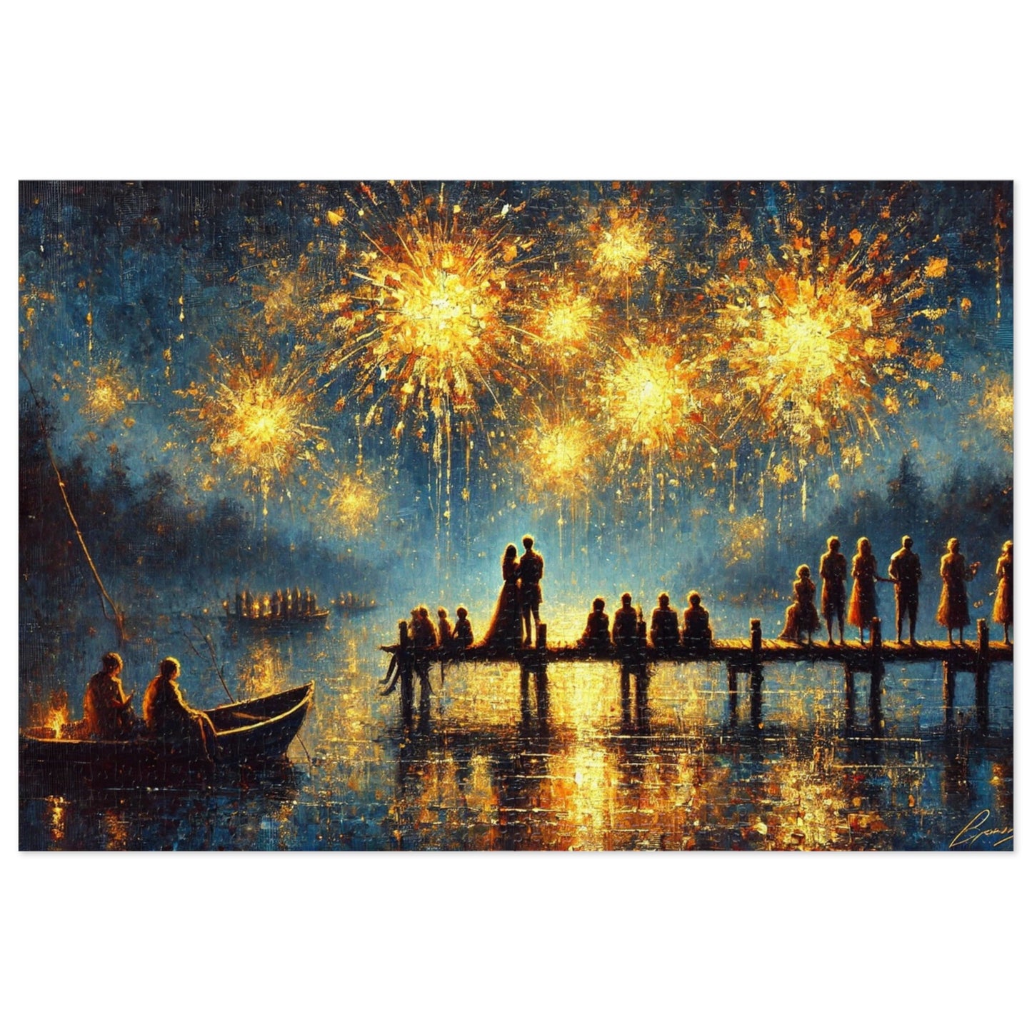 Silent Fireworks: A Nocturne by the Lake