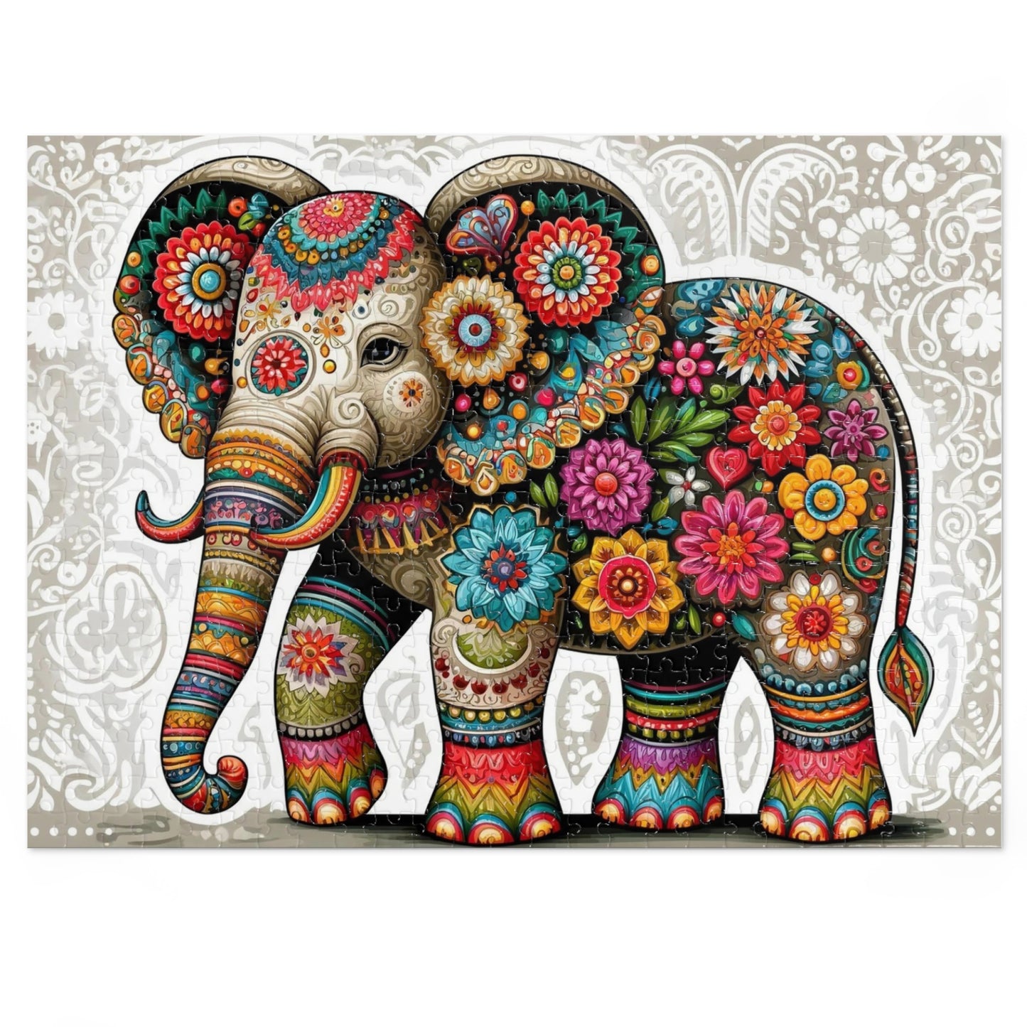 The Floral Elephant: A Symphony of Colors