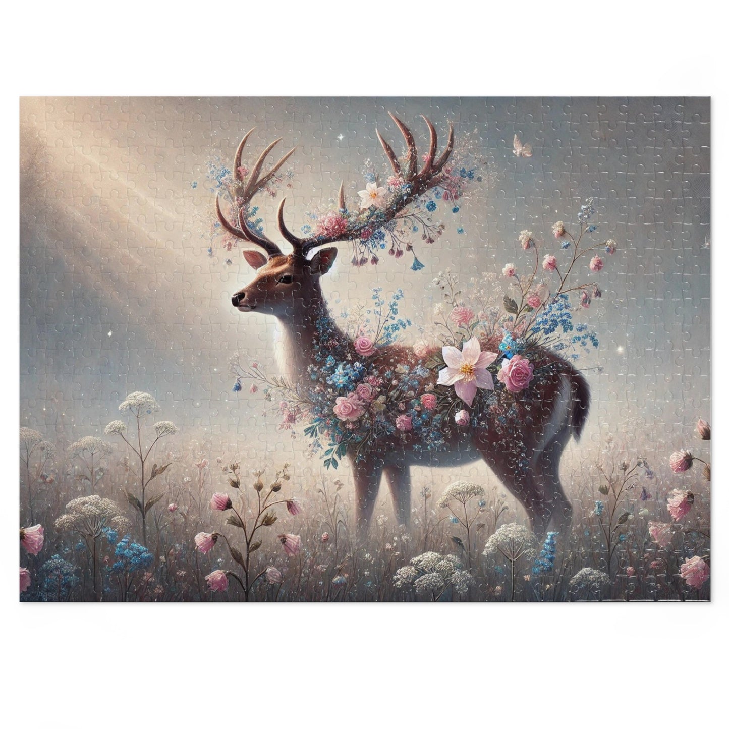 Mystical Deer: A Floral Dream in the Woods
