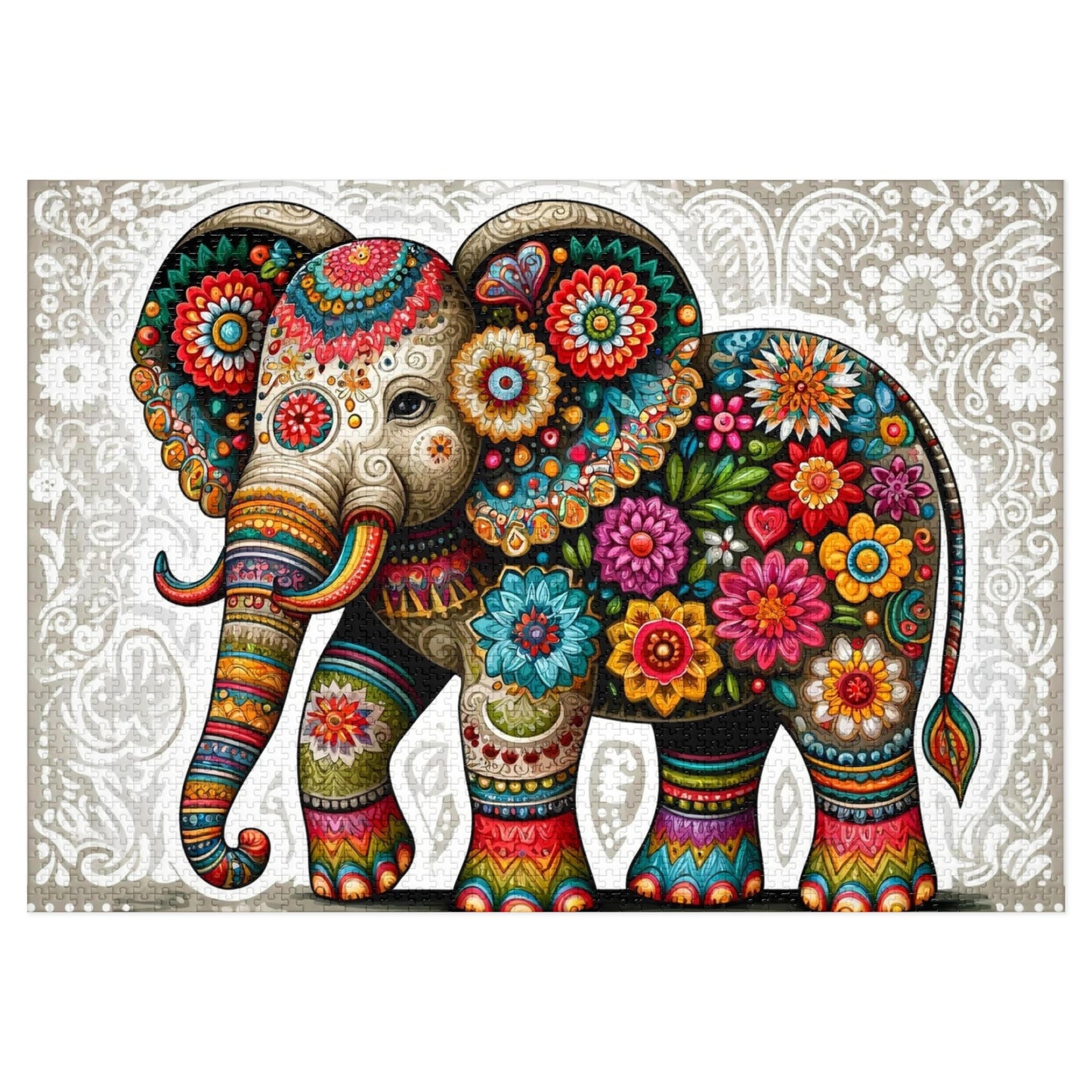 The Floral Elephant: A Symphony of Colors