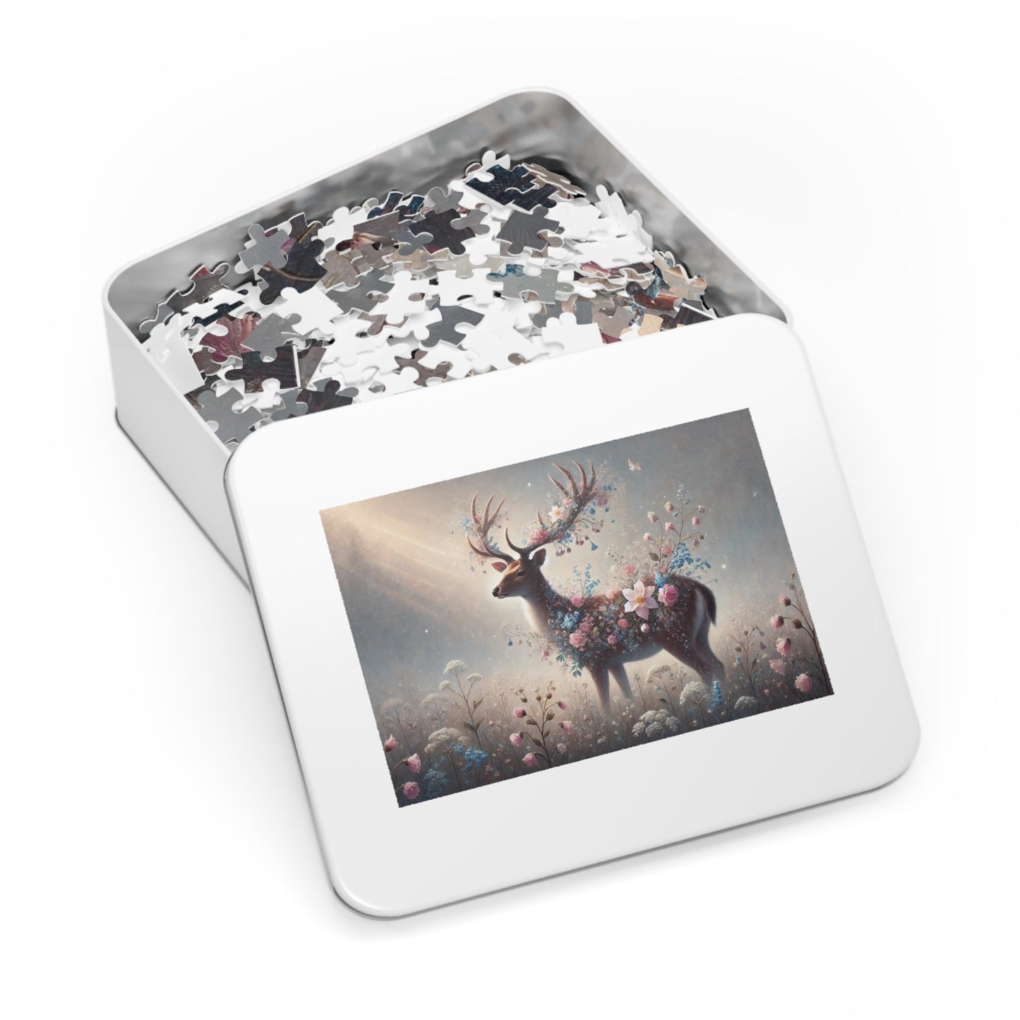 Mystical Deer: A Floral Dream in the Woods
