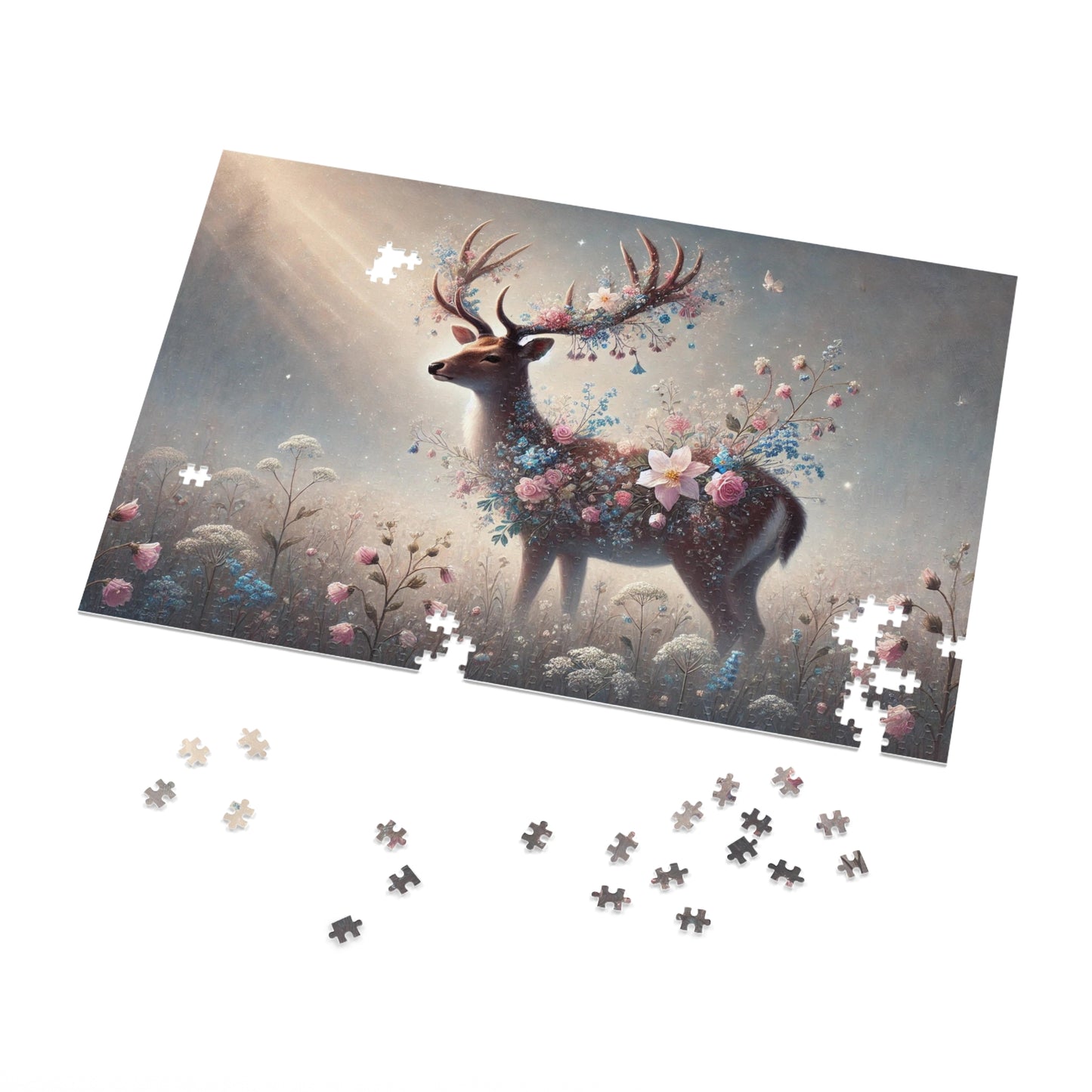 Mystical Deer: A Floral Dream in the Woods