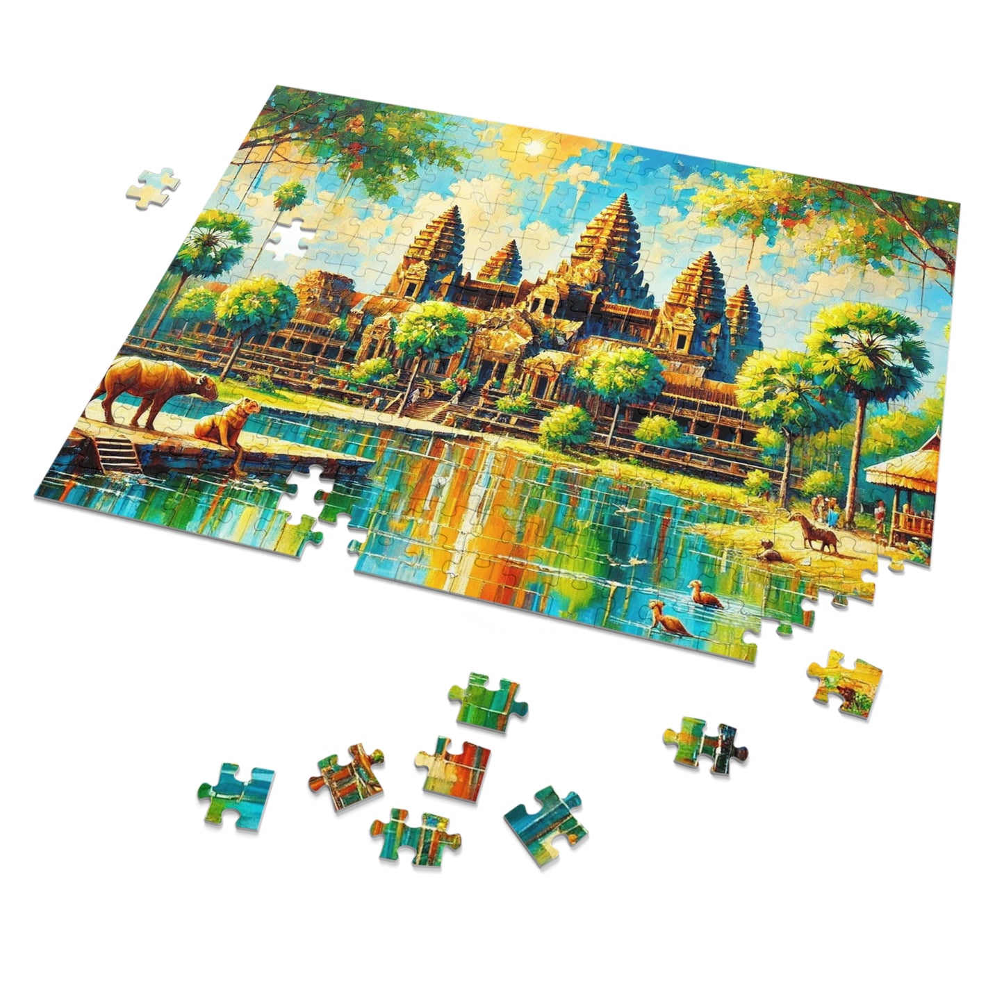 Timeless Reflections: Angkor Wat in Light and Water
