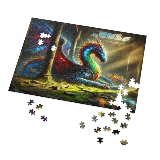 The Luminous Warden: A Dragon Resting Beneath Ruined Skies