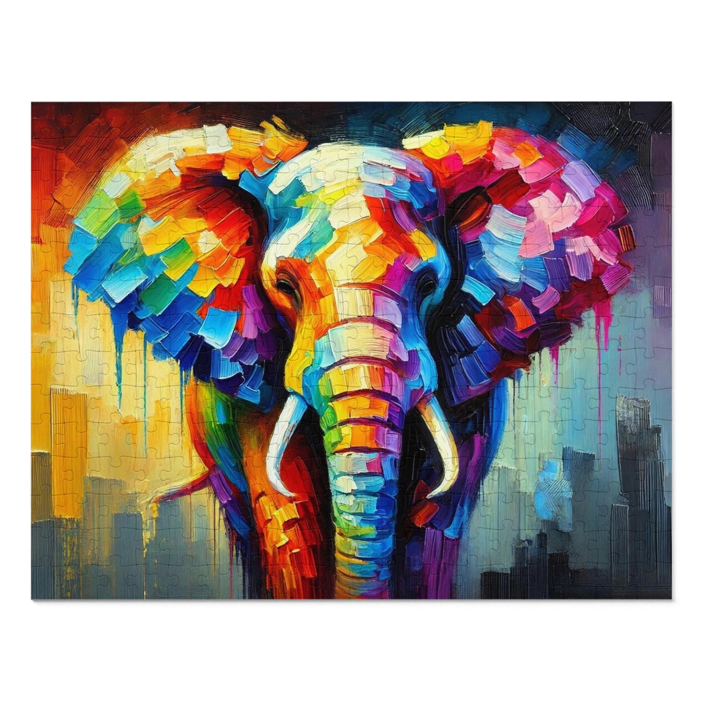 Rainbow Elephant: A Palette Knife Portrait