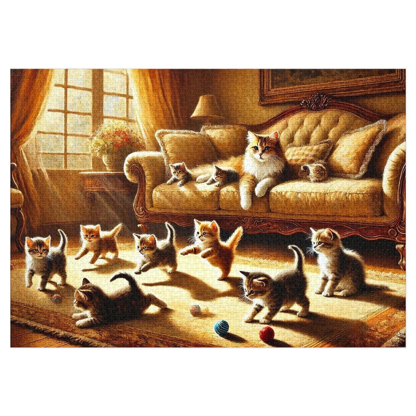 Playful Sibling Kittens on a Cozy Carpet