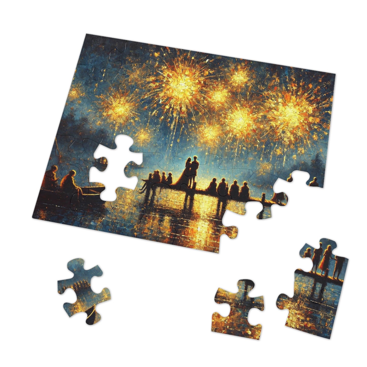 Silent Fireworks: A Nocturne by the Lake