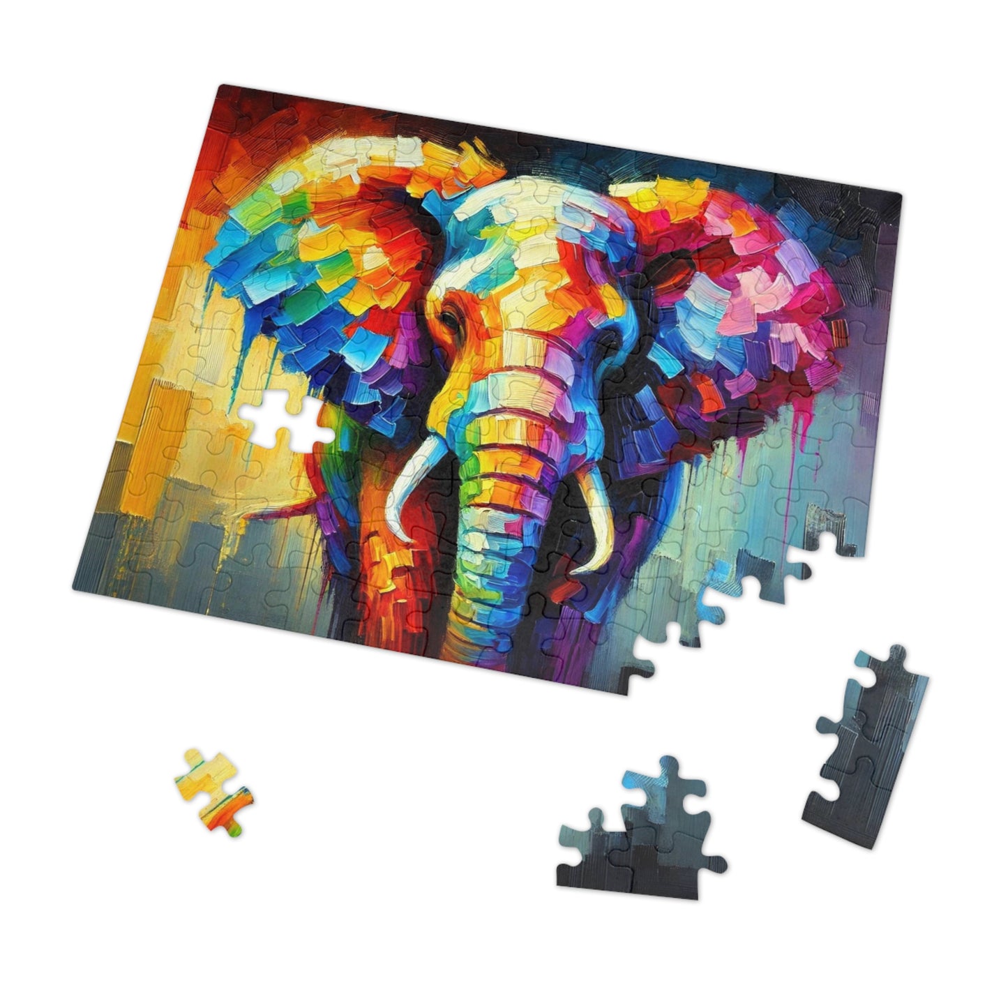Rainbow Elephant: A Palette Knife Portrait