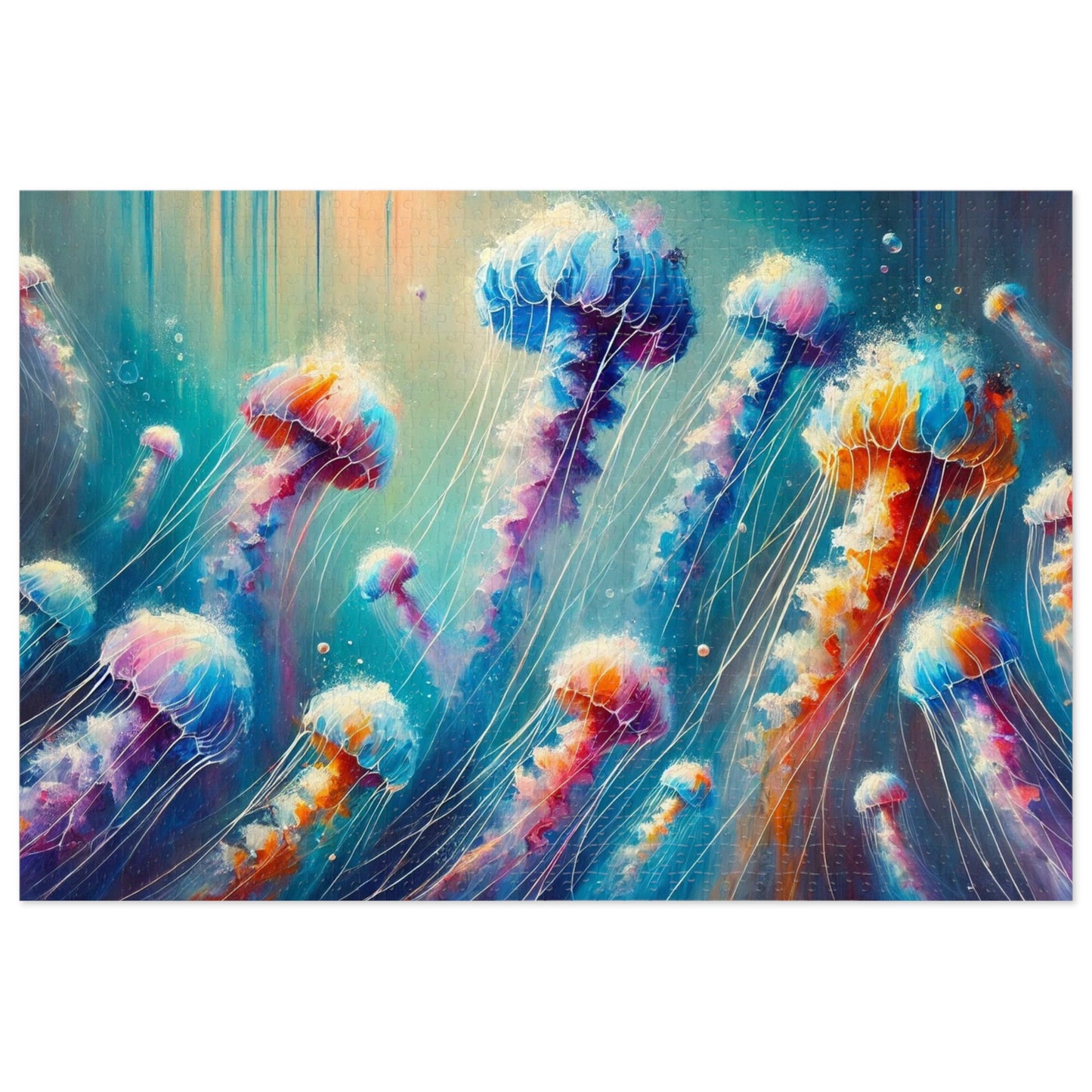 Ethereal Drift: Jellyfish in the Watercolor Deep
