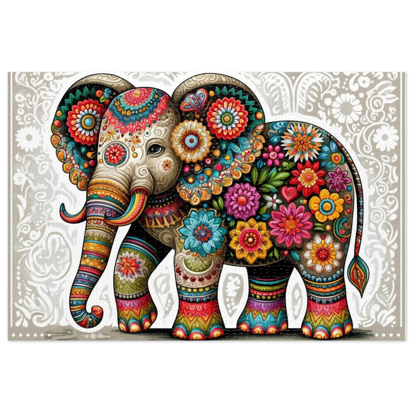 The Floral Elephant: A Symphony of Colors