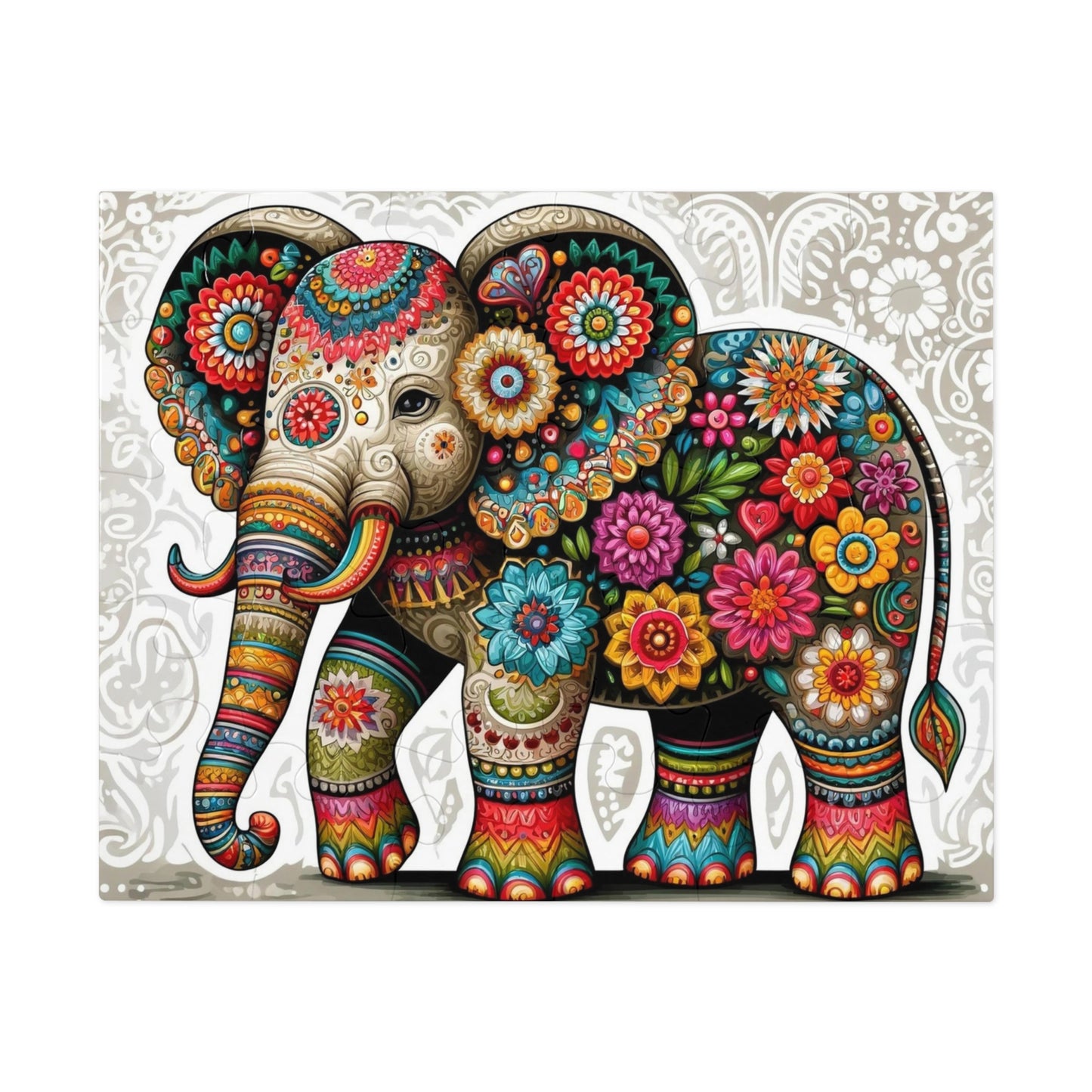 The Floral Elephant: A Symphony of Colors