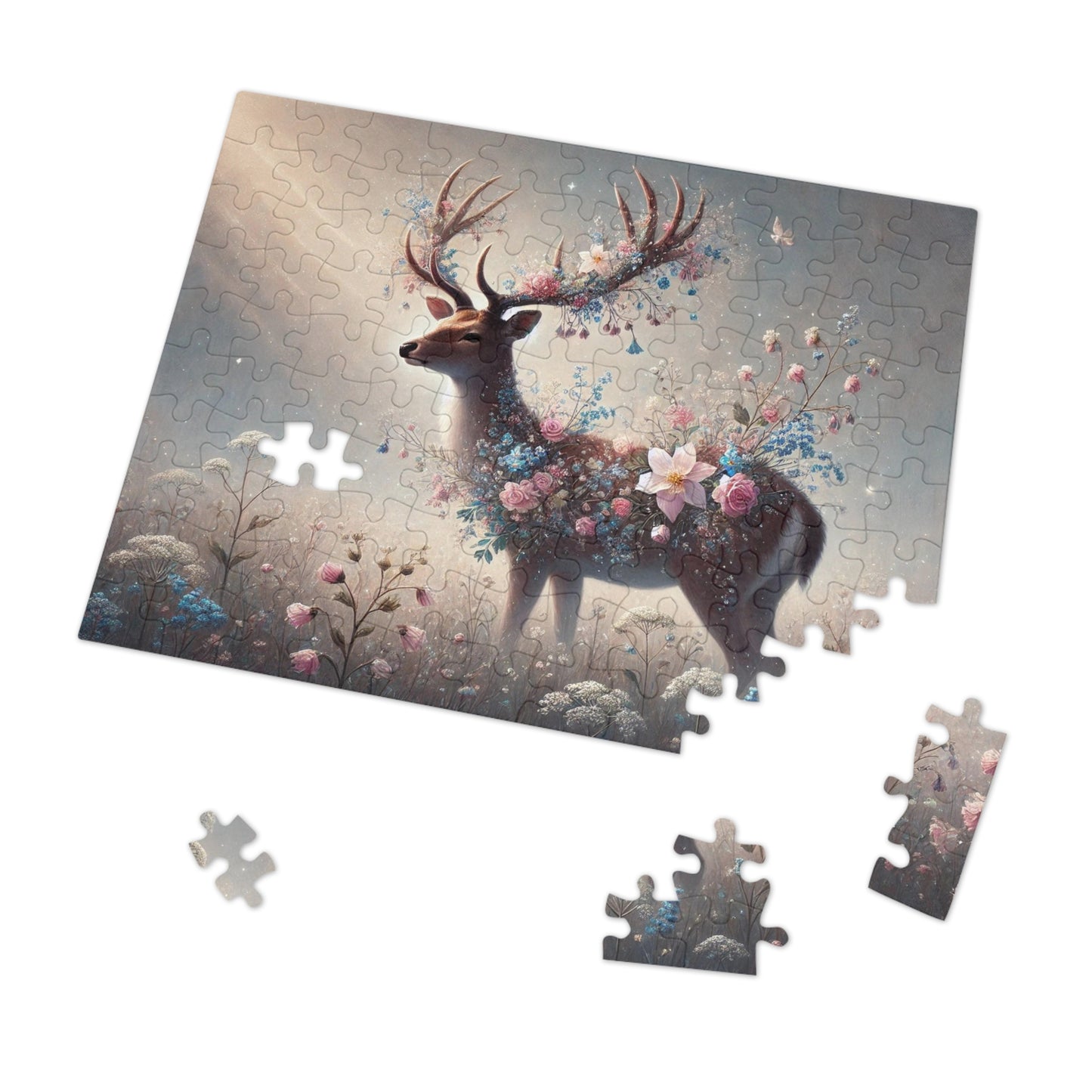 Mystical Deer: A Floral Dream in the Woods