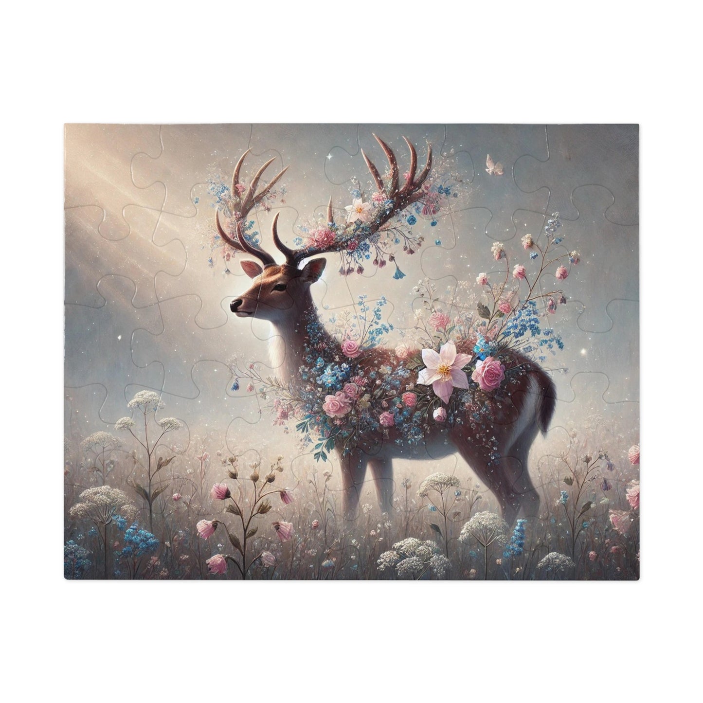 Mystical Deer: A Floral Dream in the Woods