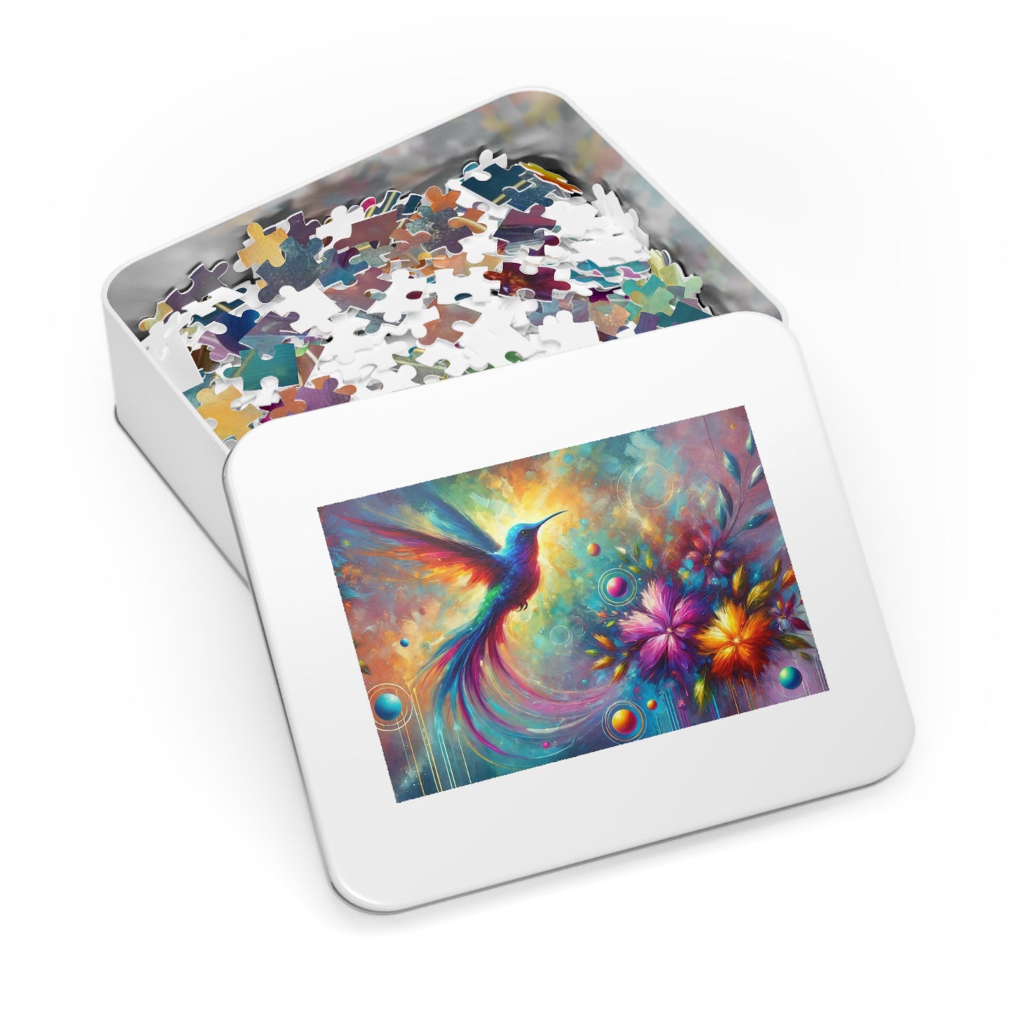 The Radiance of Life: Hummingbird and Flowers