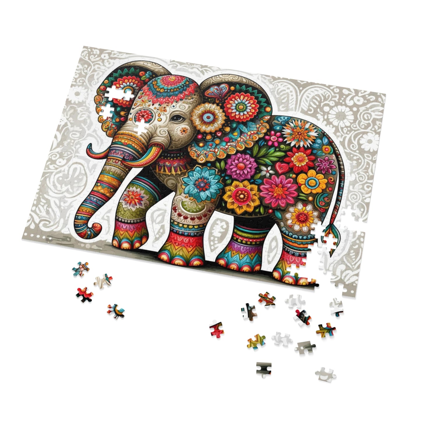 The Floral Elephant: A Symphony of Colors