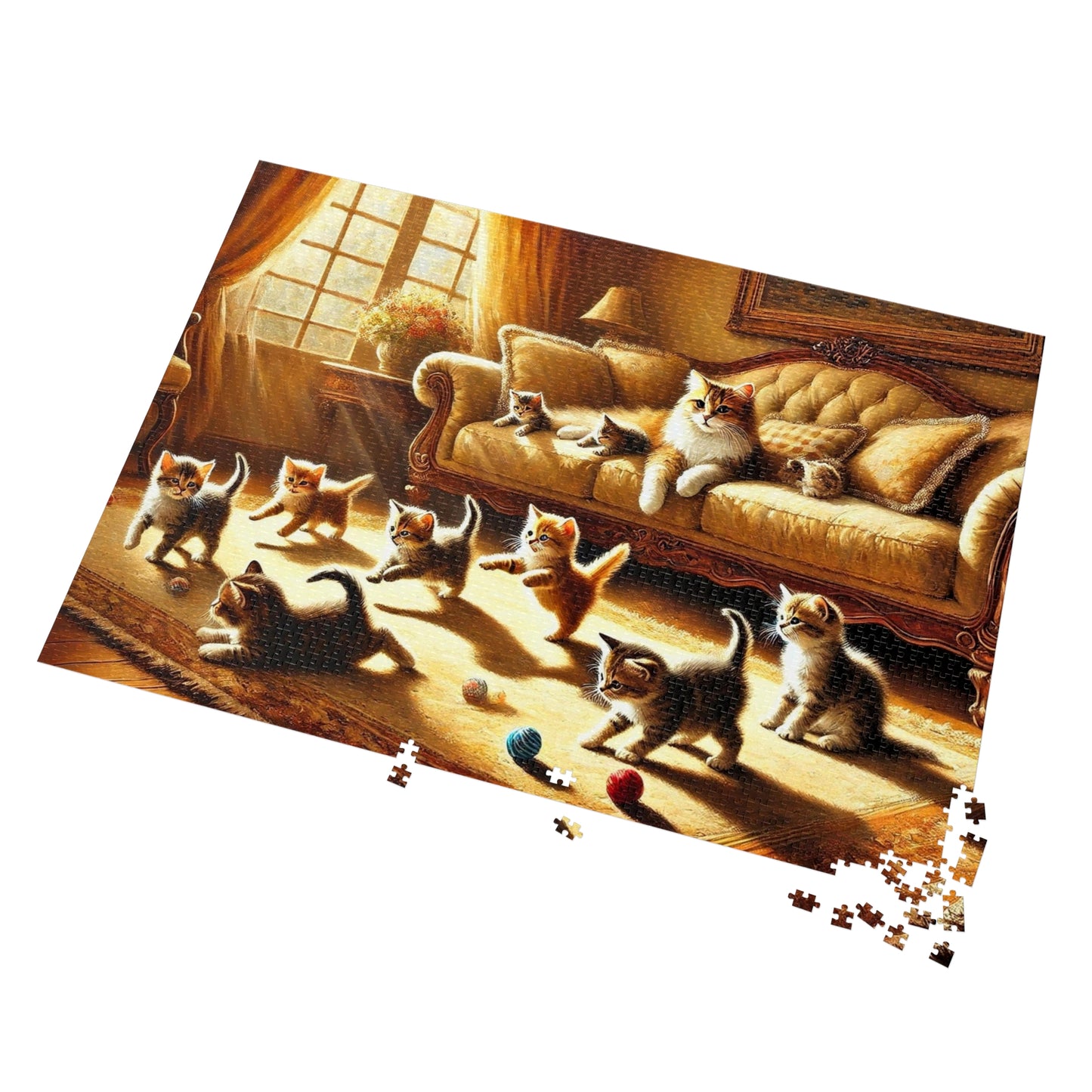 Playful Sibling Kittens on a Cozy Carpet