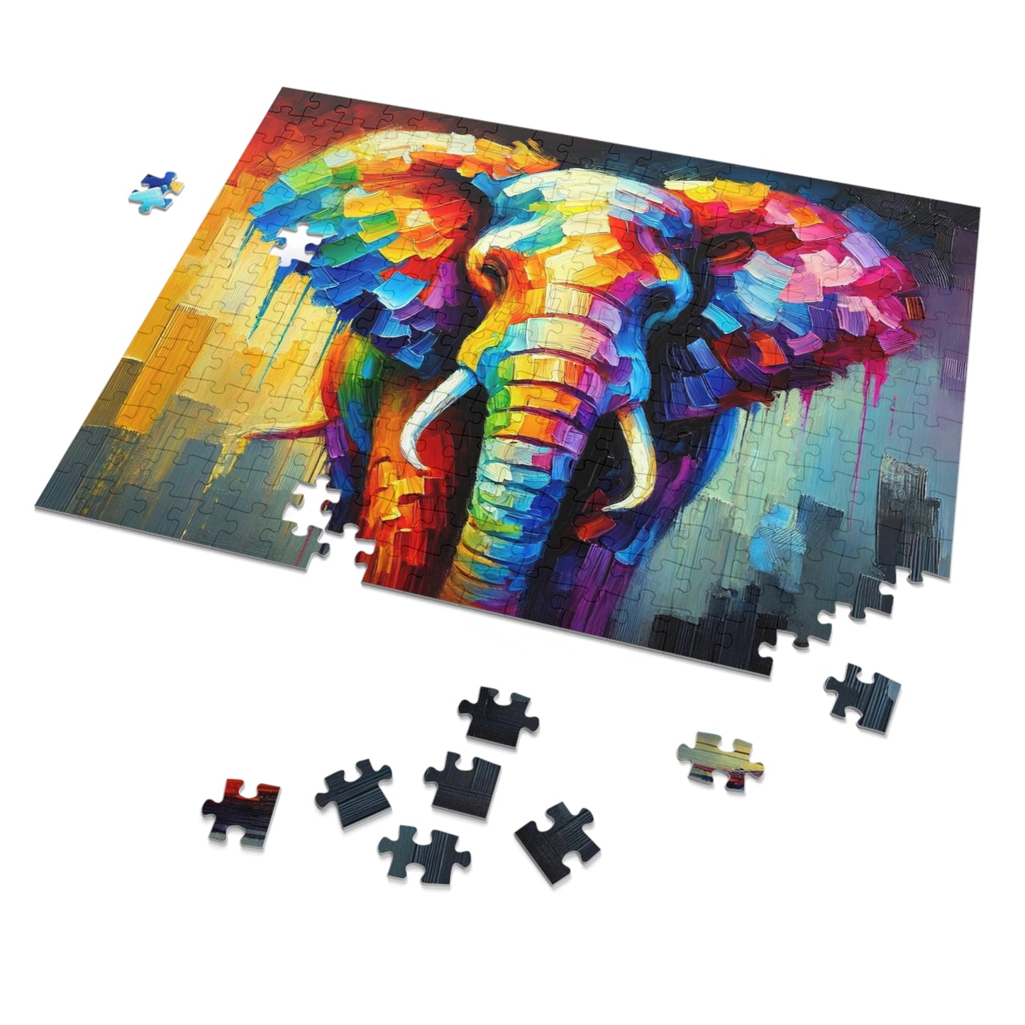 Rainbow Elephant: A Palette Knife Portrait