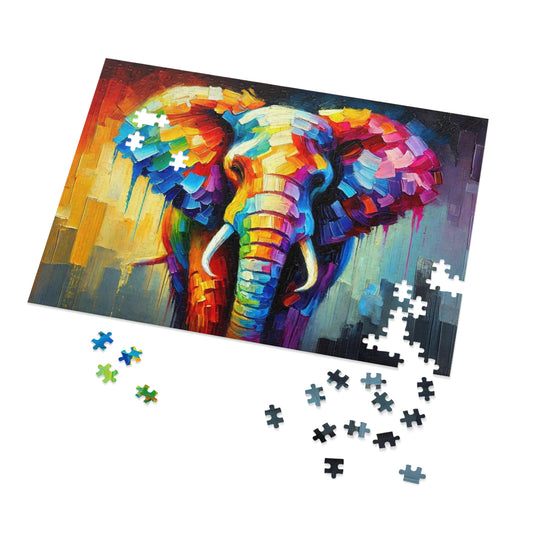 Rainbow Elephant: A Palette Knife Portrait