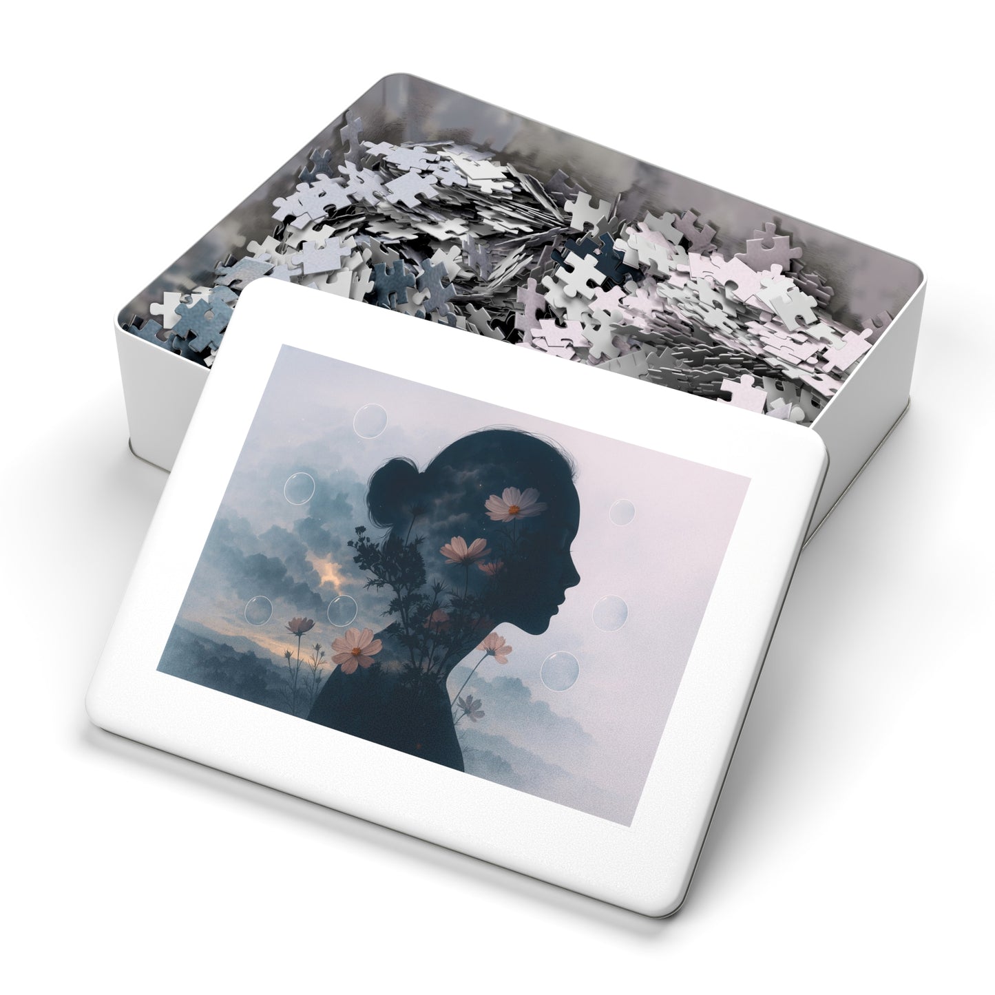 Daydream in Bloom — Double-Exposure Silhouette Puzzle