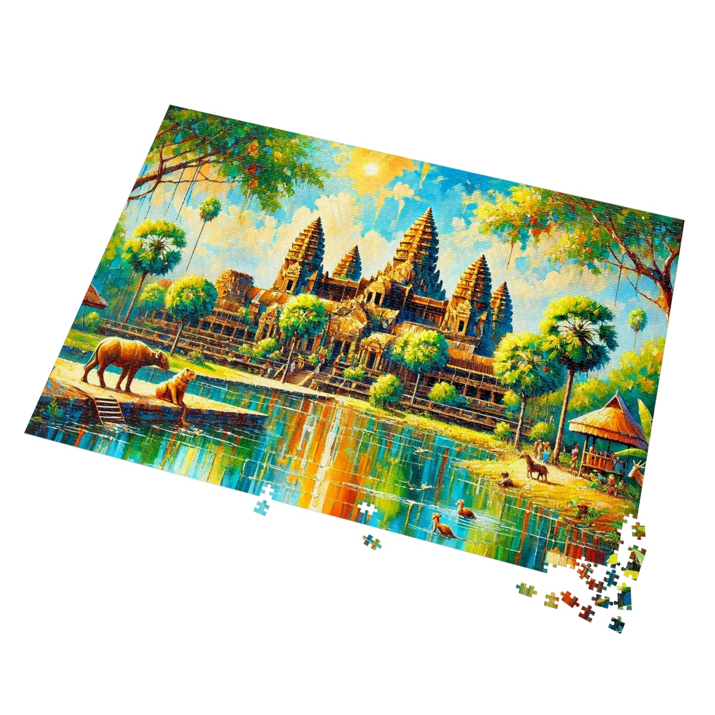 Timeless Reflections: Angkor Wat in Light and Water