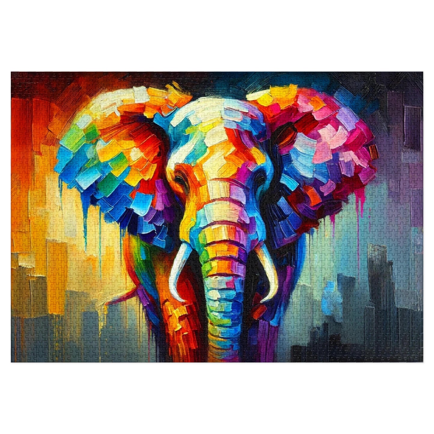 Rainbow Elephant: A Palette Knife Portrait