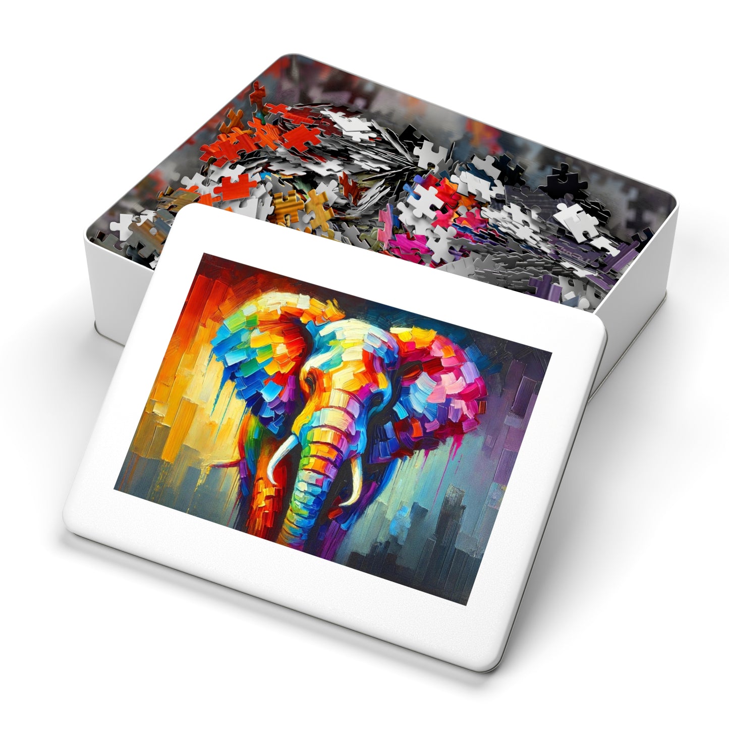 Rainbow Elephant: A Palette Knife Portrait