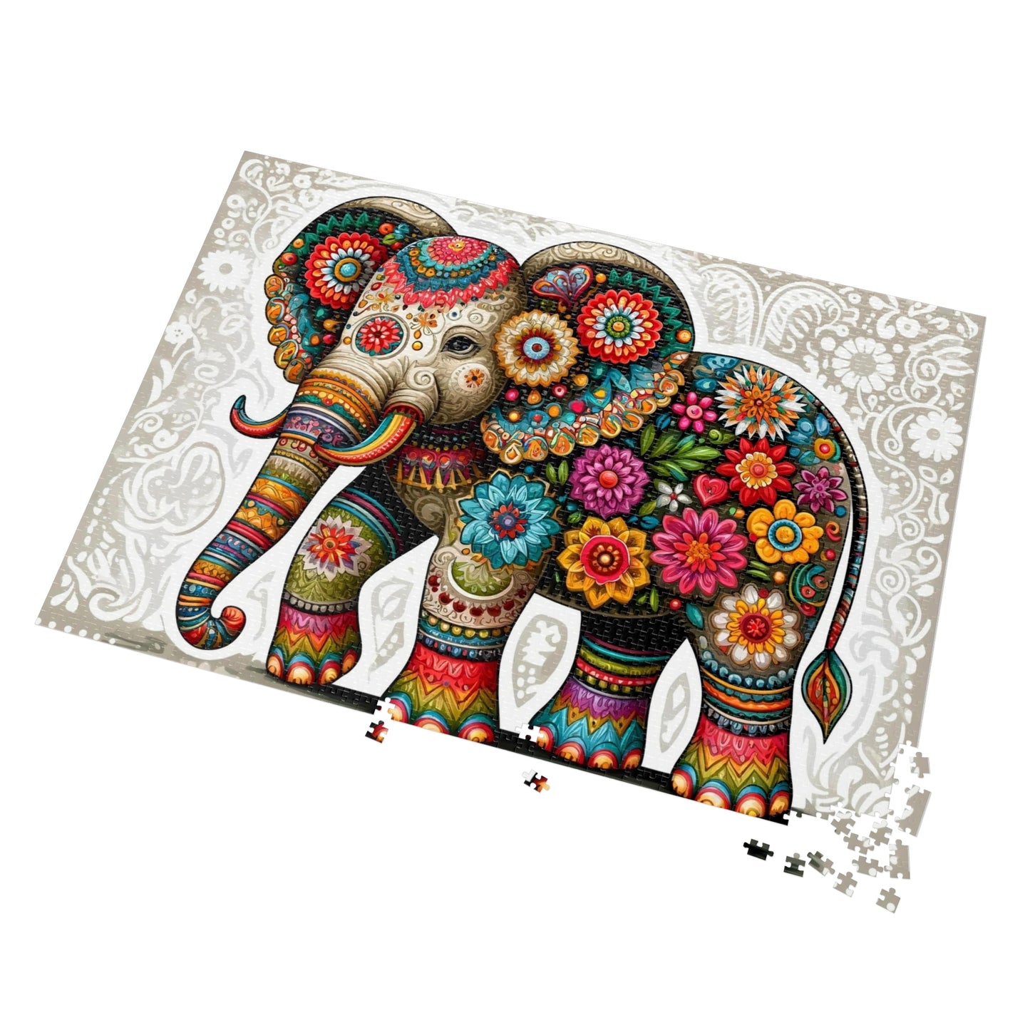 The Floral Elephant: A Symphony of Colors