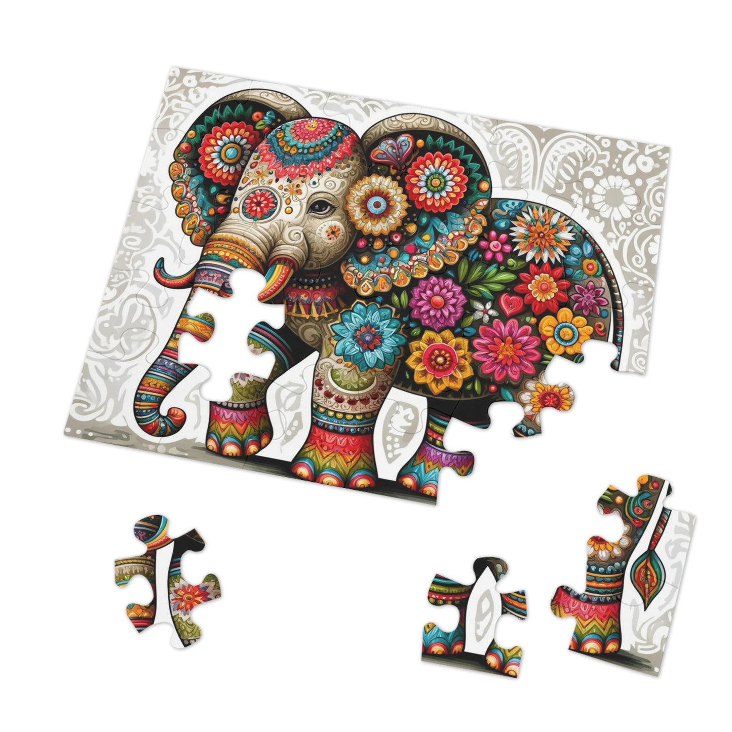 The Floral Elephant: A Symphony of Colors