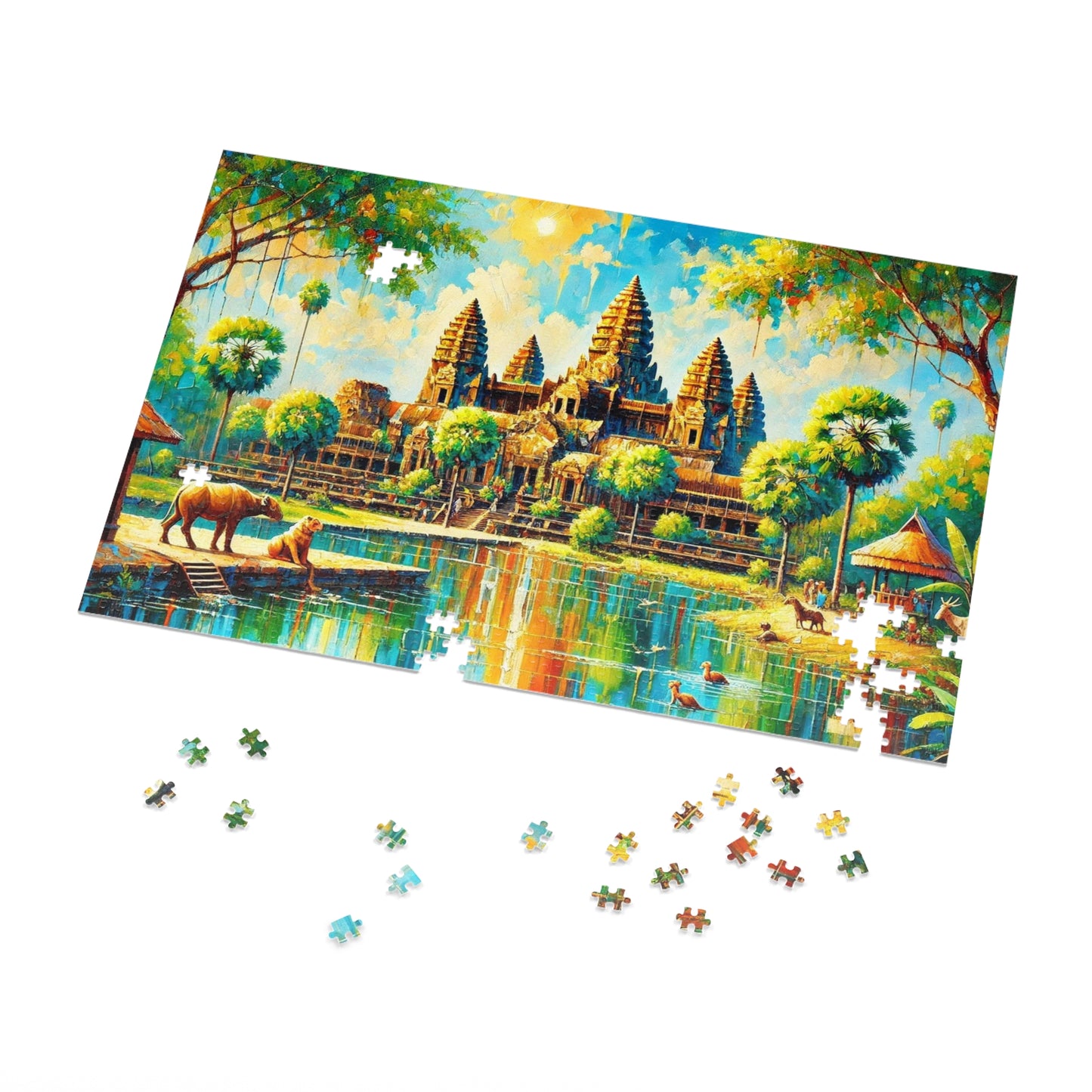 Timeless Reflections: Angkor Wat in Light and Water