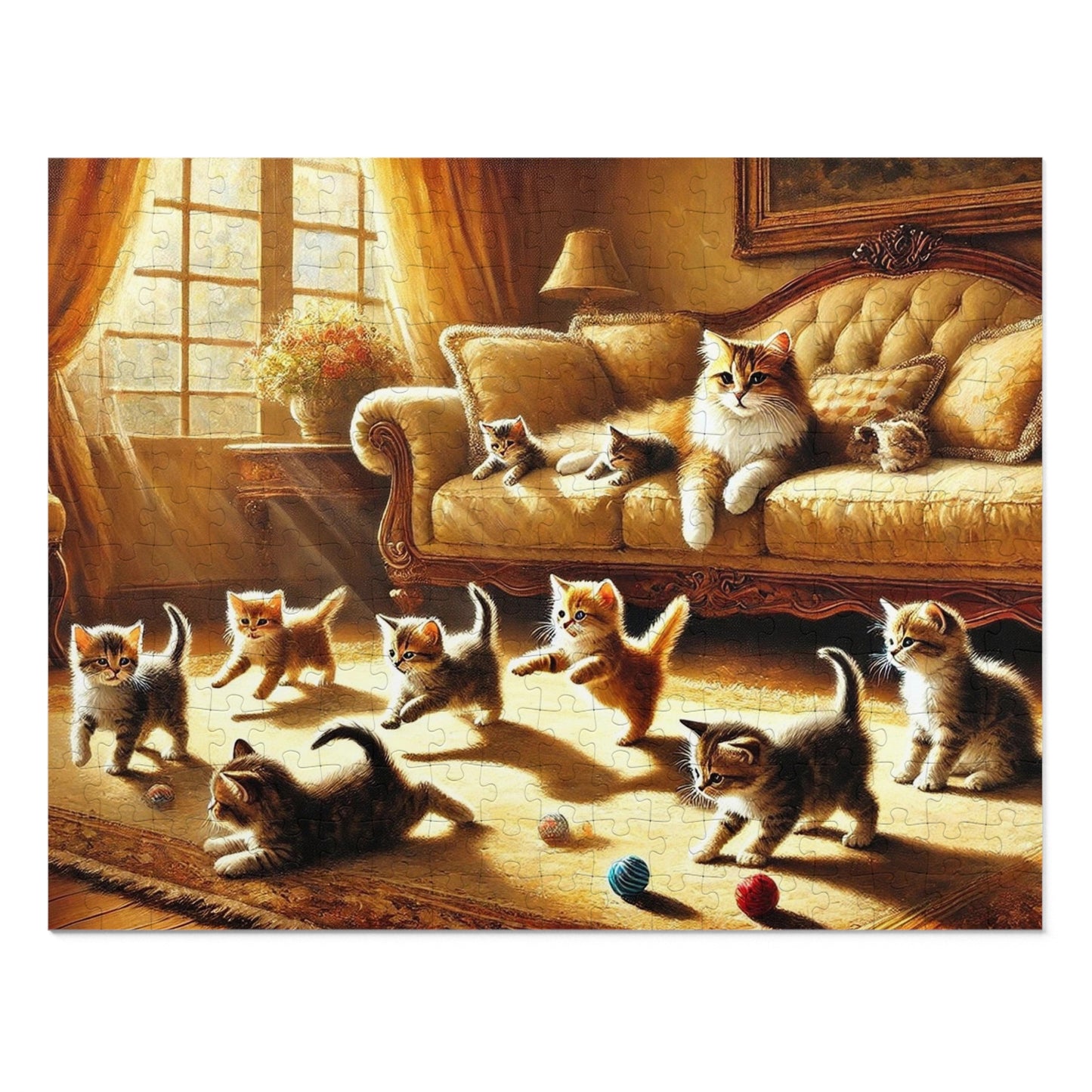 Playful Sibling Kittens on a Cozy Carpet
