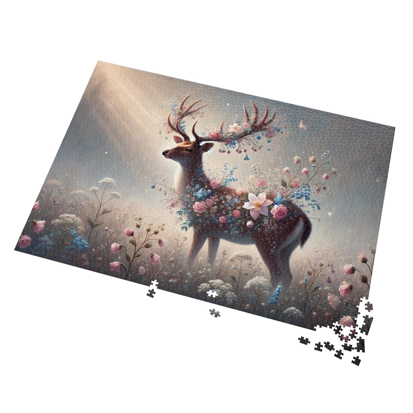 Mystical Deer: A Floral Dream in the Woods