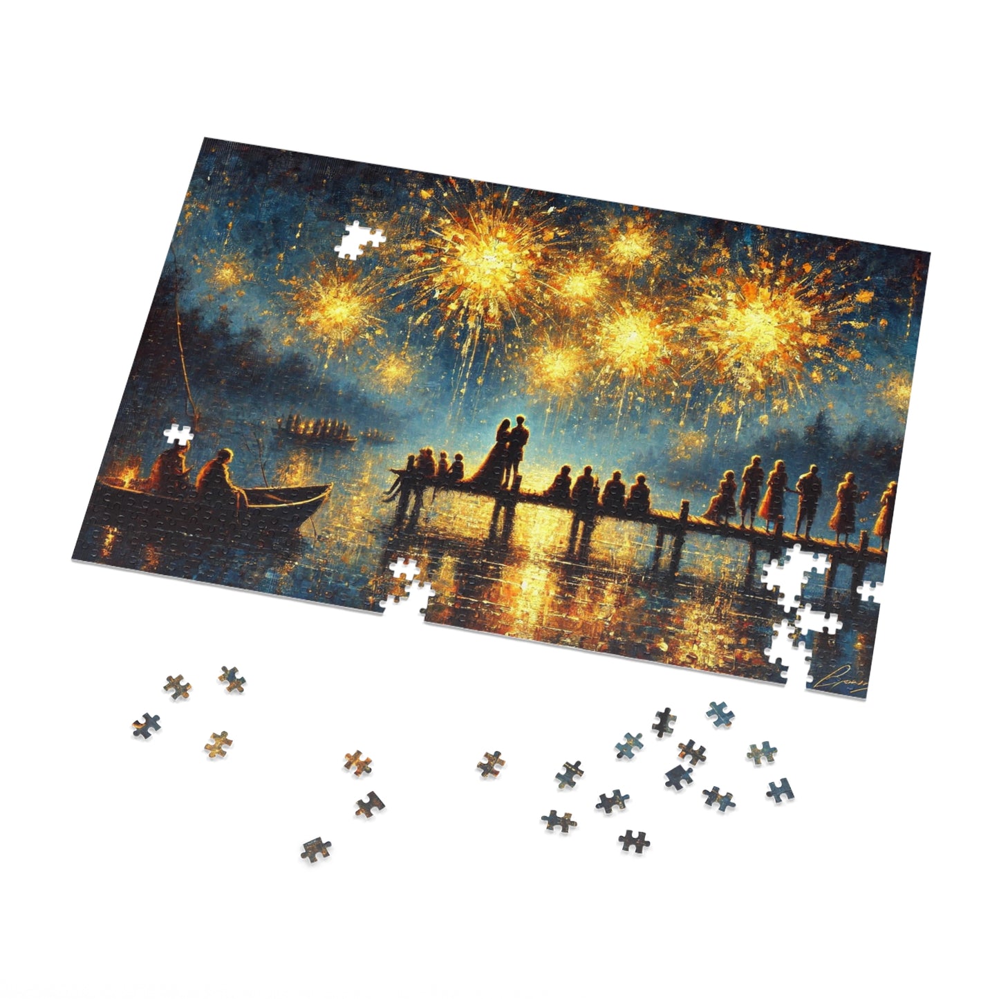 Silent Fireworks: A Nocturne by the Lake