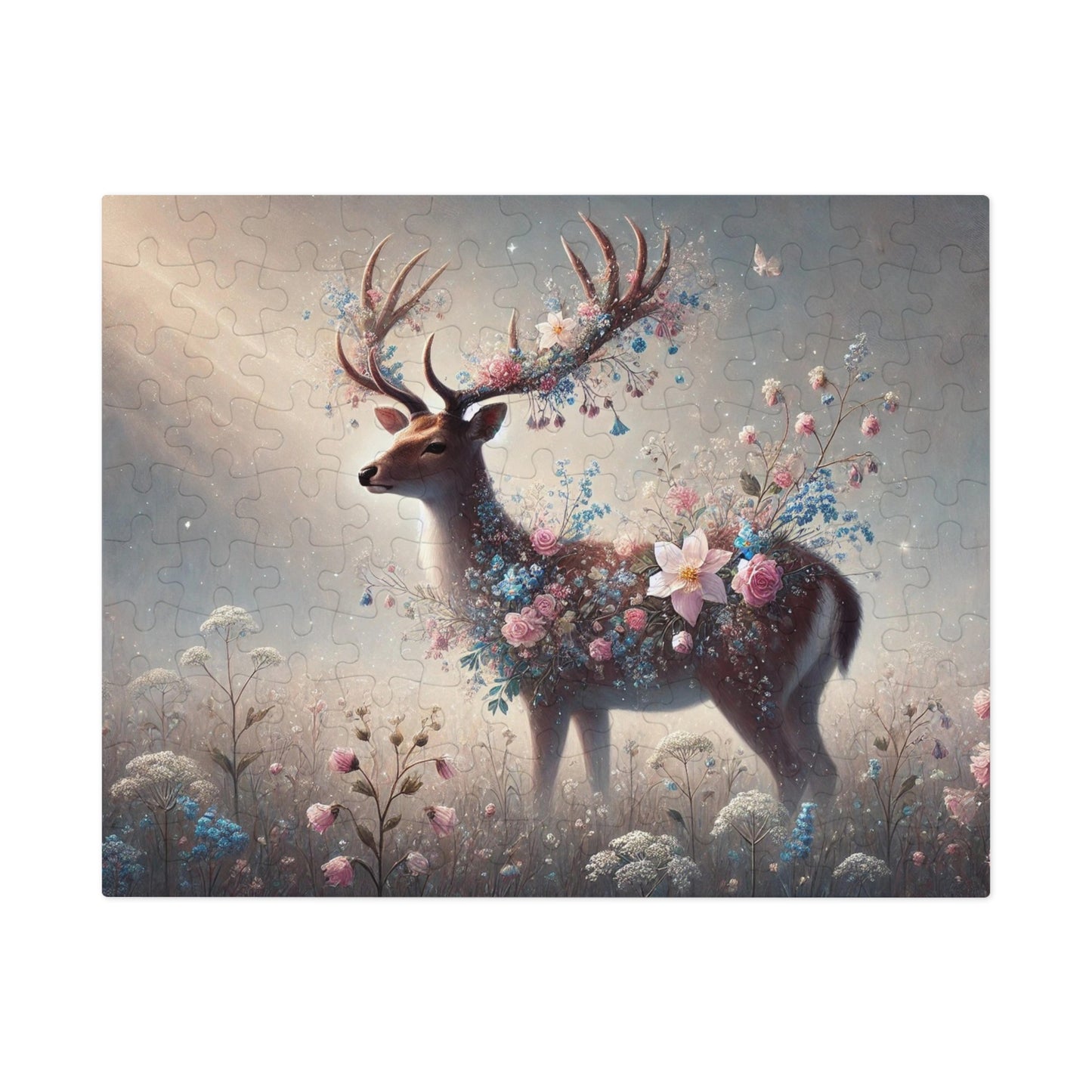 Mystical Deer: A Floral Dream in the Woods