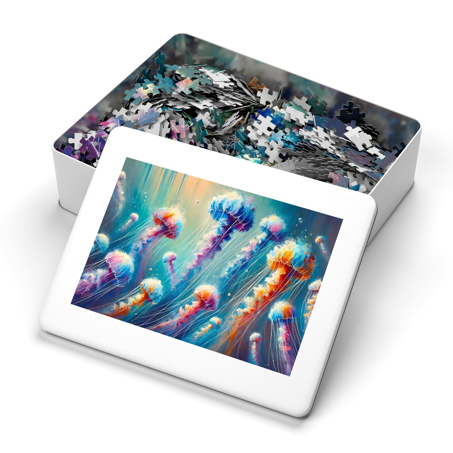 Ethereal Drift: Jellyfish in the Watercolor Deep