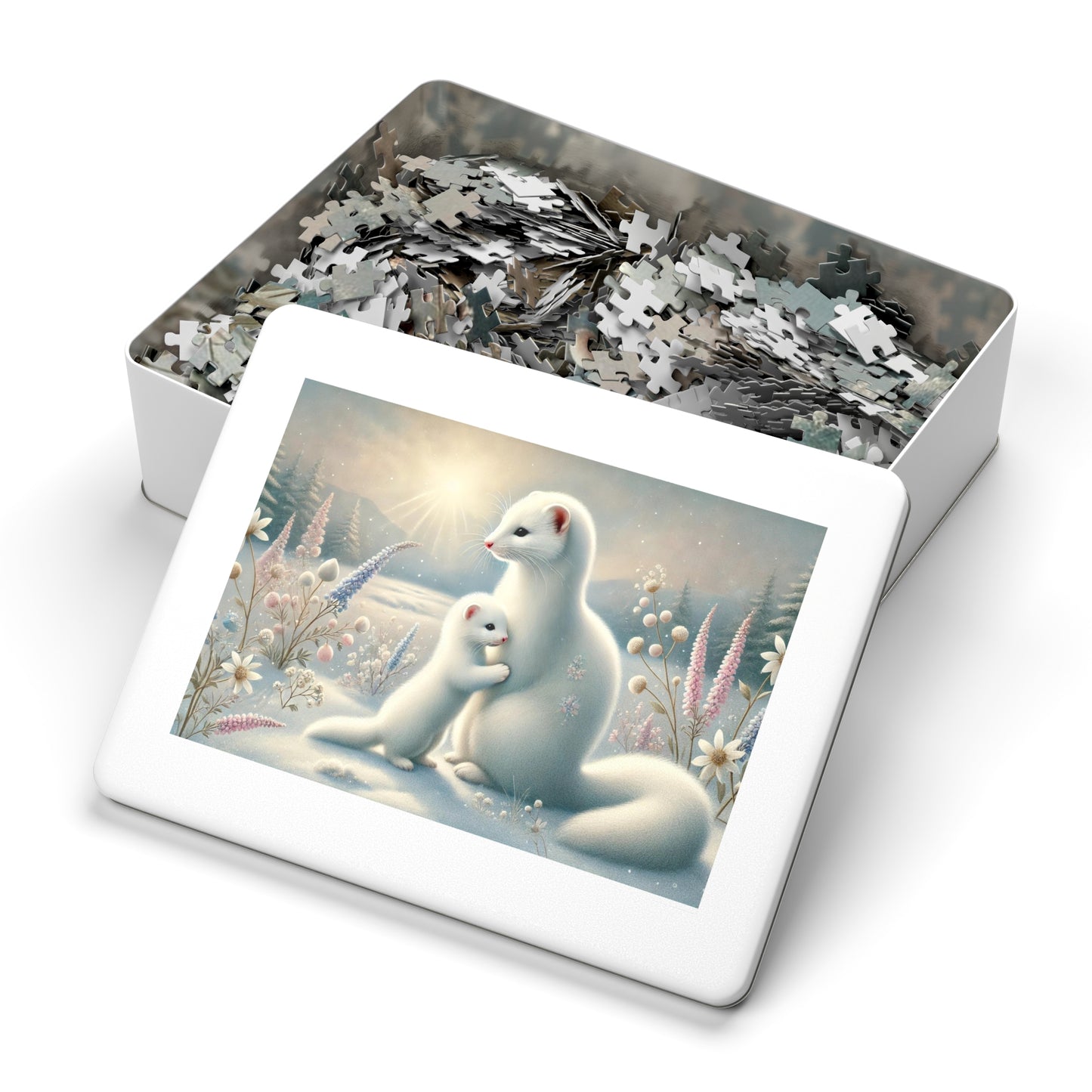 The Gentle Bond of Ermines: Blooming Under the Winter Sun