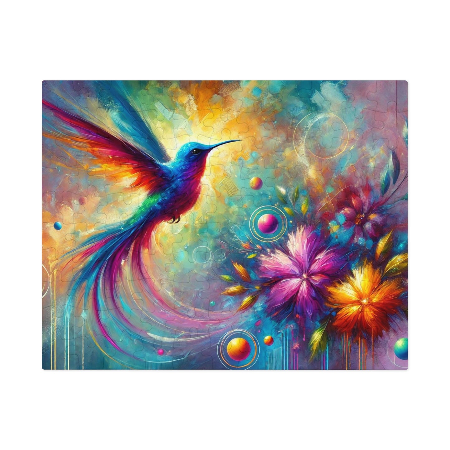 The Radiance of Life: Hummingbird and Flowers