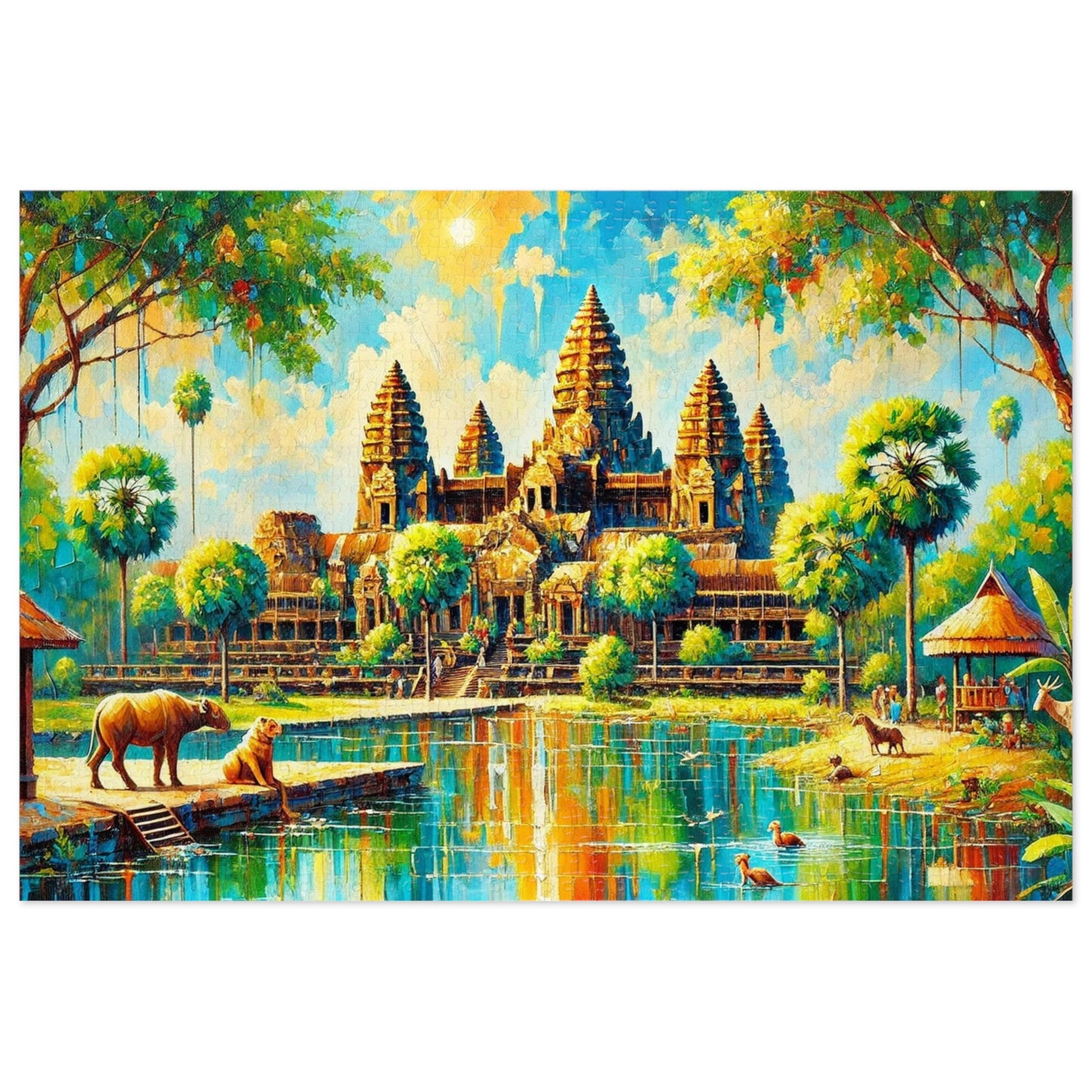 Timeless Reflections: Angkor Wat in Light and Water