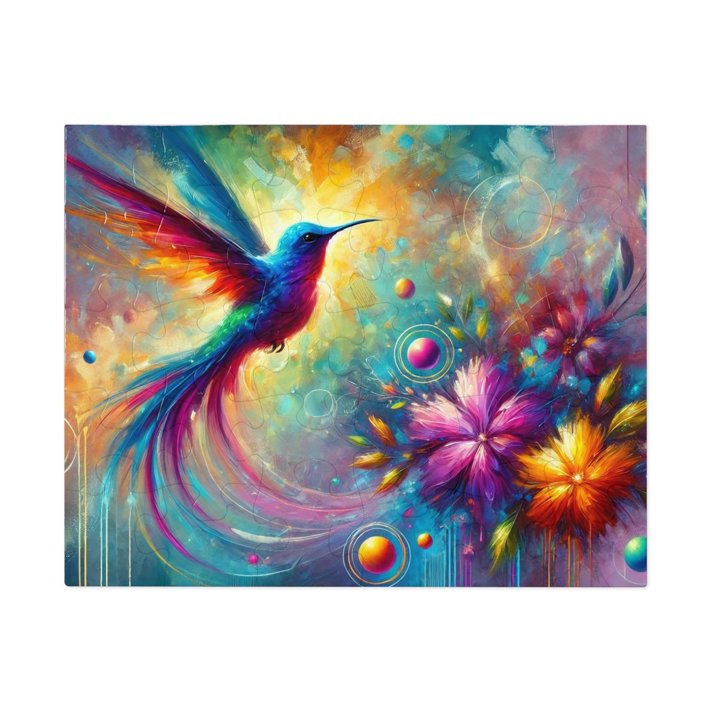 The Radiance of Life: Hummingbird and Flowers