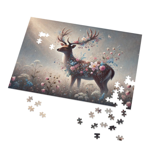 Mystical Deer: A Floral Dream in the Woods