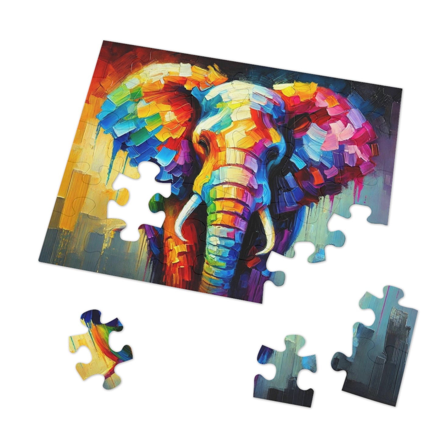 Rainbow Elephant: A Palette Knife Portrait