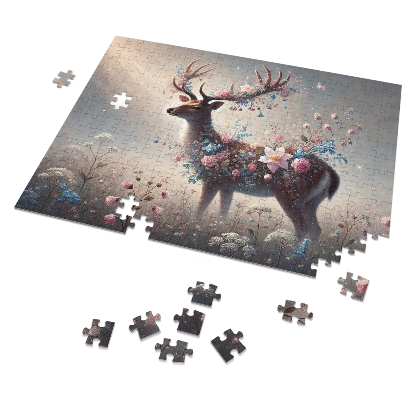 Mystical Deer: A Floral Dream in the Woods