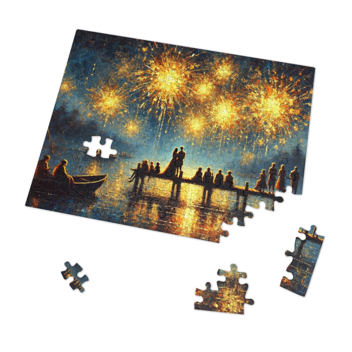 Silent Fireworks: A Nocturne by the Lake