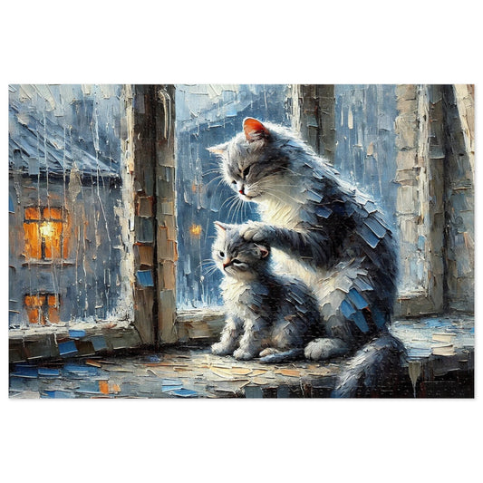 Rain Window Cat Duet