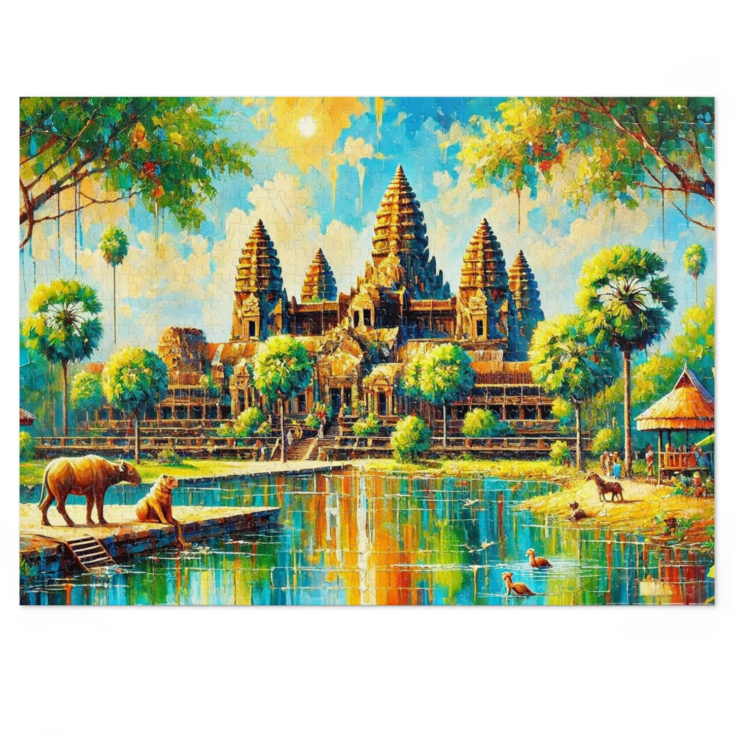 Timeless Reflections: Angkor Wat in Light and Water
