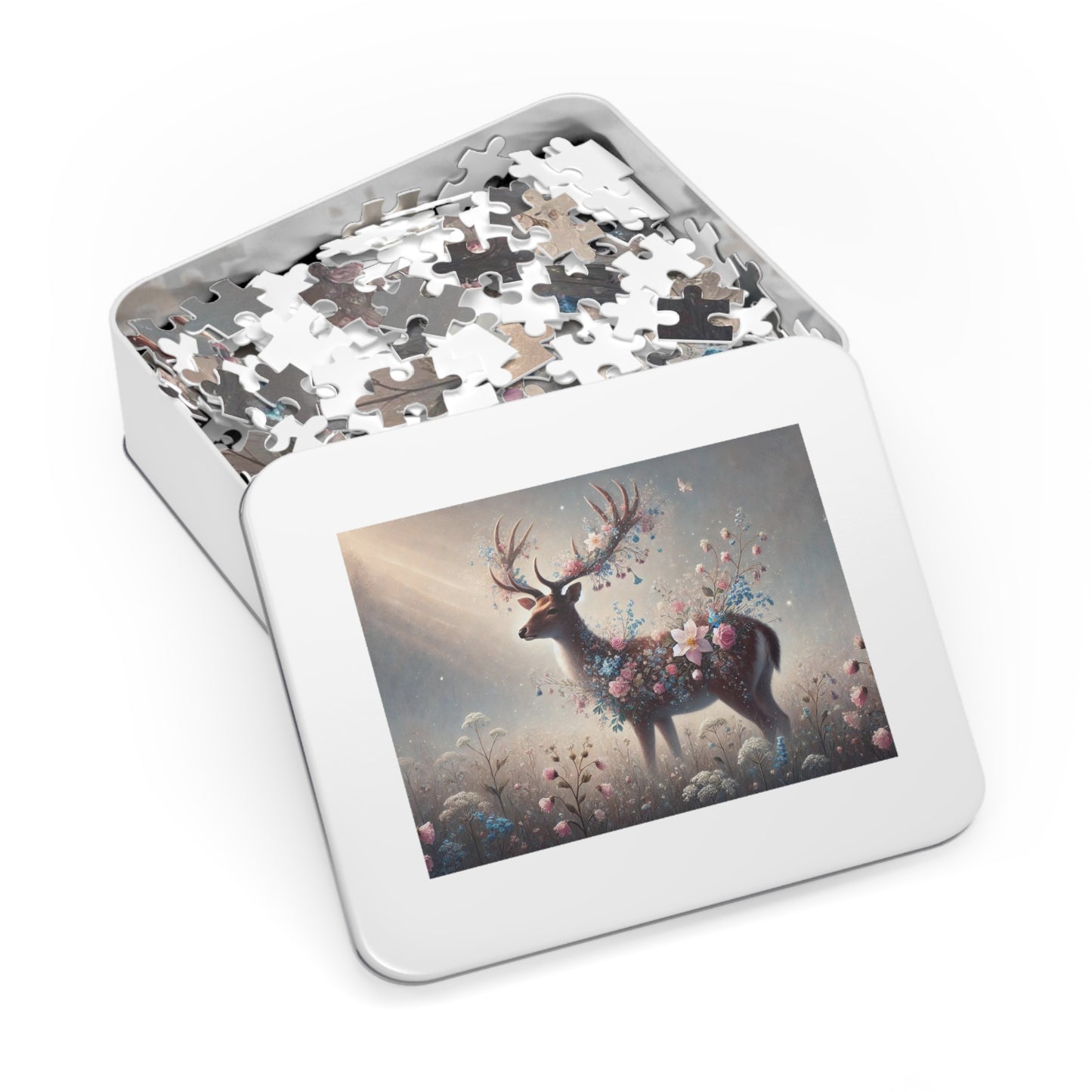 Mystical Deer: A Floral Dream in the Woods