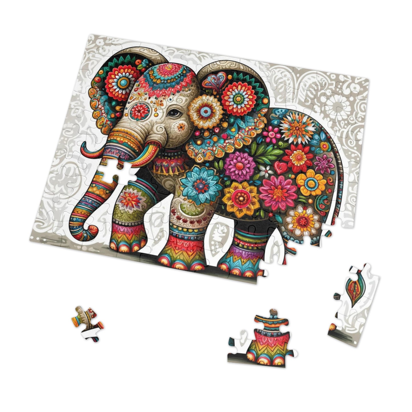 The Floral Elephant: A Symphony of Colors