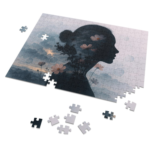 Daydream in Bloom — Double-Exposure Silhouette Puzzle