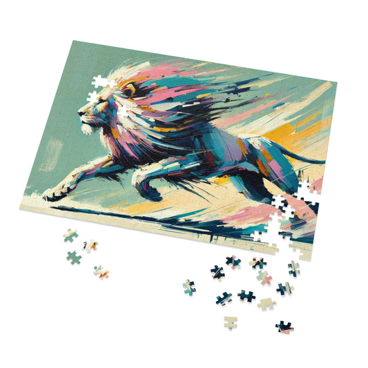 Majestic Momentum: The Racing Lion