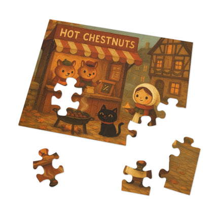 Little Black Cat Journeys: Chestnuts on the Square