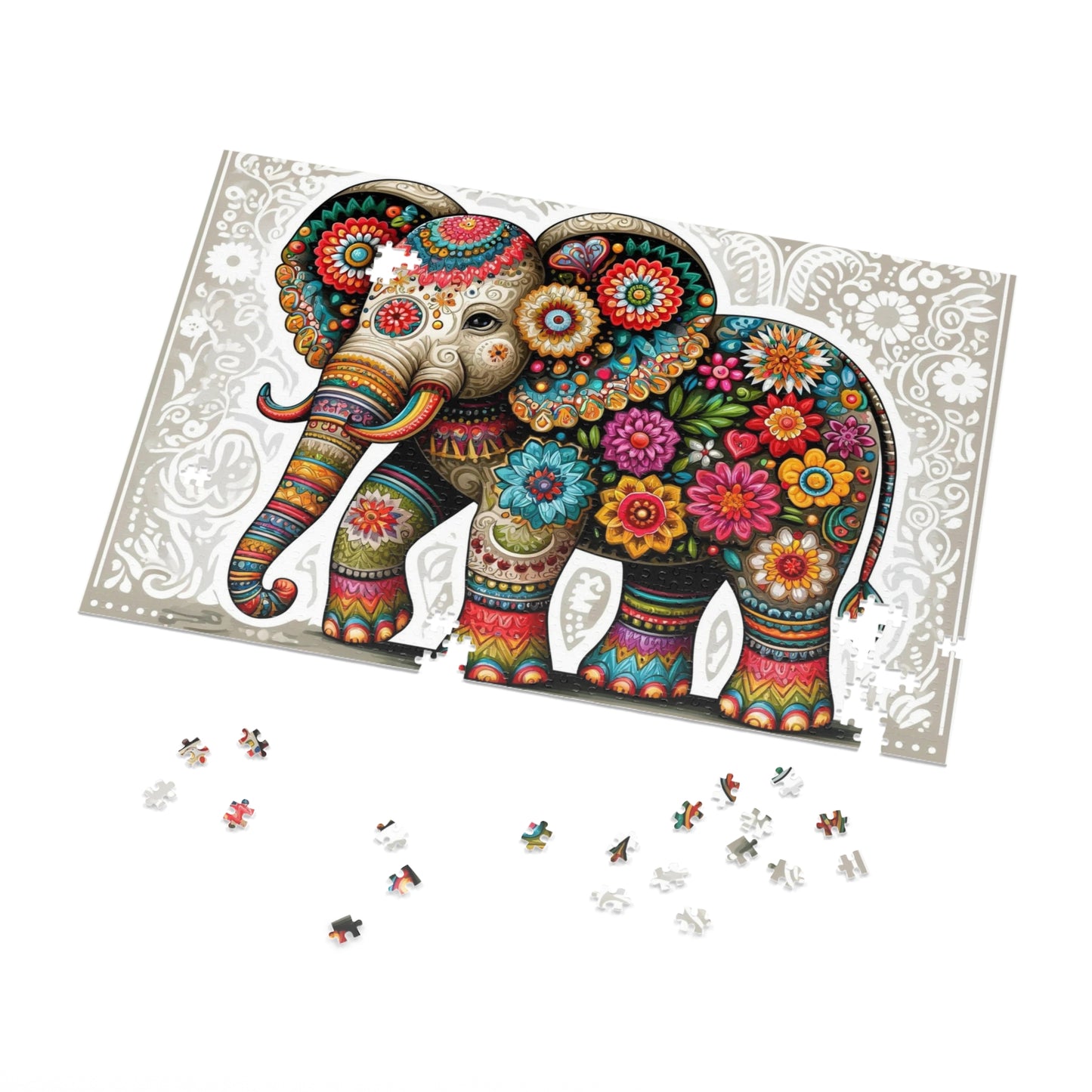 The Floral Elephant: A Symphony of Colors